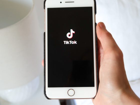 A phone showing the TikTok app.