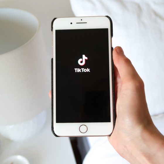 A phone showing the TikTok app.